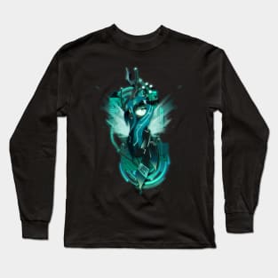 Dark Synthwave/Cyberpunk Queen Chrysalis Long Sleeve T-Shirt